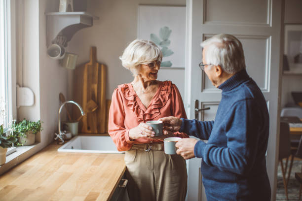 istock Senior couple for Christmas at home 1346862783