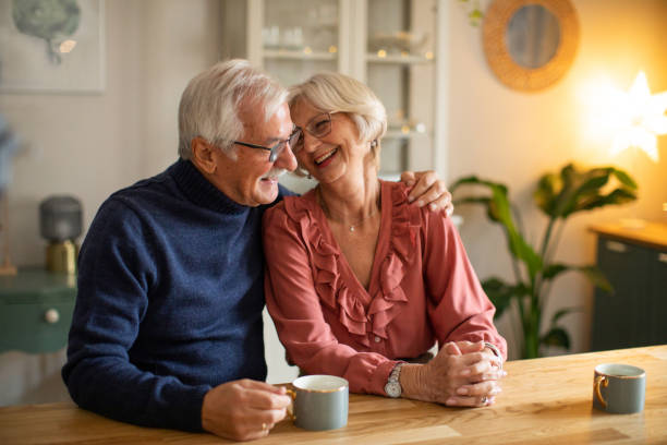 istock Senior couple for Christmas at home 1346863583