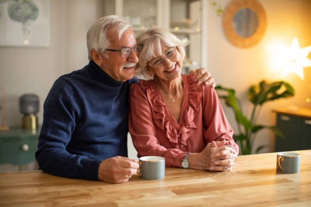istock Senior couple for Christmas at home 1346863584
