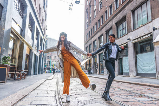 istock Beautiful young women exploring the city 1346863950