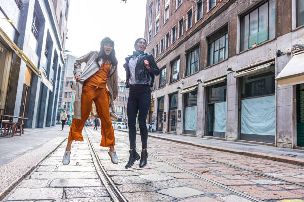 istock Beautiful young women exploring the city 1346863952