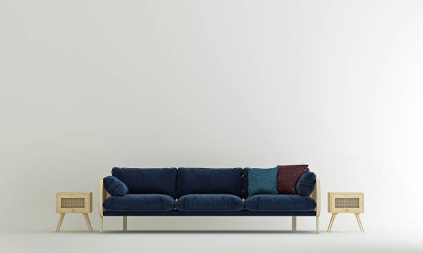 istock Home and decoration and minimal living room interior design and white wall pattern background. 1346864591