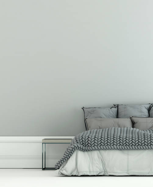 istock Home and decoration and bedroom interior design and empty wall pattern background. 1346864608