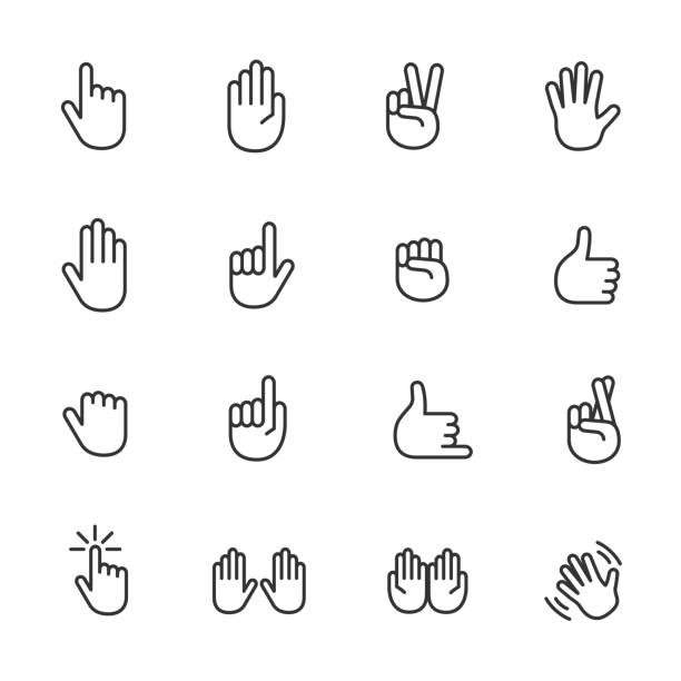 vector set of hand line icons. - 手腕 幅插畫檔、美工圖案、卡通及圖標