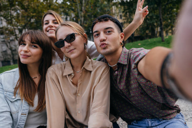 istock Generation Z friends taking a selfie for socials 1346874647