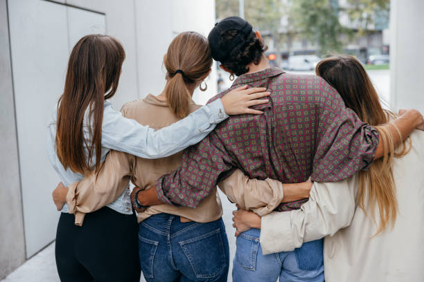 istock Happy group of Generation Z friends 1346874882
