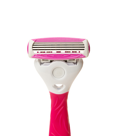 Pink woman razor with clipping path.