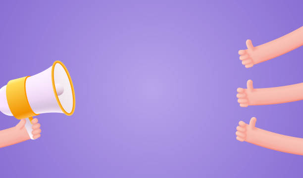 istock Marketing concept banner. One hand is holding a megaphone, and the other three hands show an approving gesture. 1346878537