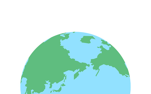 Earth on White Background (Northern Hemisphere)