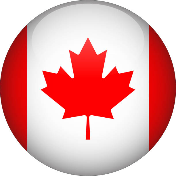 ilustraciones, imágenes clip art, dibujos animados e iconos de stock de canadá 3d redondeado país bandera icono - canadian flag illustrations
