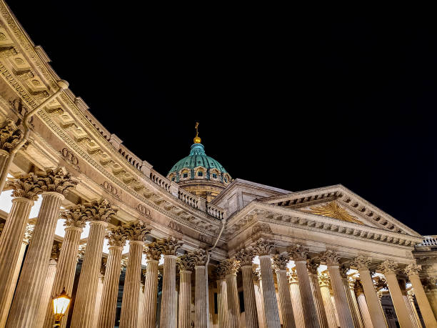 istock View of Kazansky cathedral at night. 1346881570