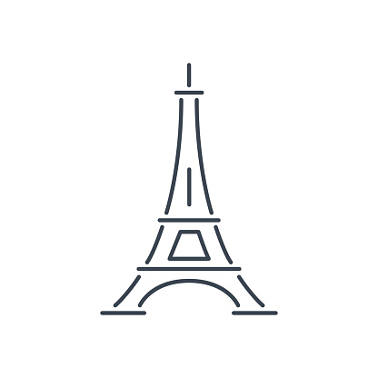 The Eiffel Tower. World Landmarks - Line Icon. Vector Stock Illustration