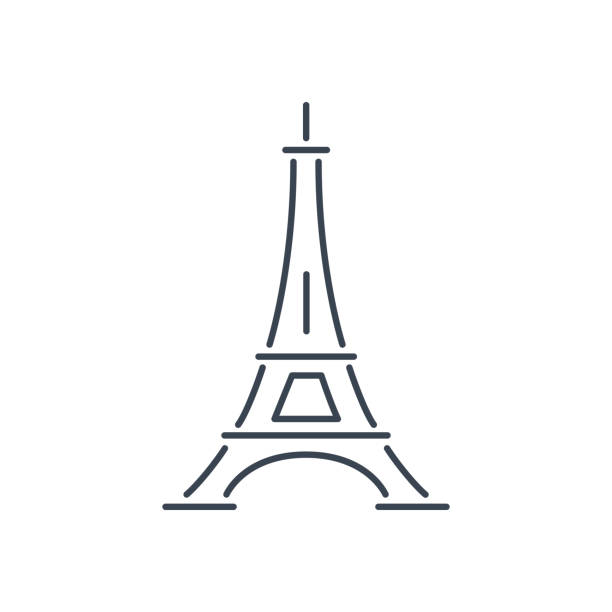 The Eiffel Tower. World Landmarks - Line Icon. Vector Stock Illustration The Eiffel Tower. World Landmarks - Line Icon. Vector Stock Illustration paris tower stock illustrations