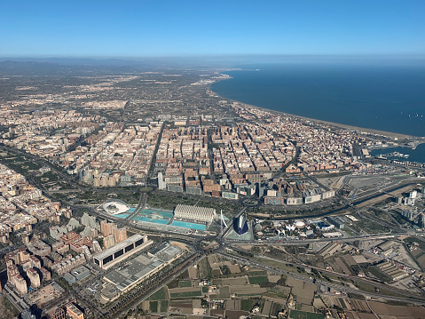 Aerial view of Valencia city