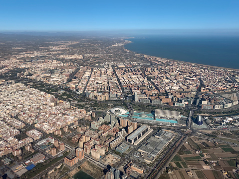 Aerial view of Valencia city