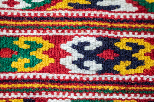 Colorful Guatemalan belts. Horizontal image.