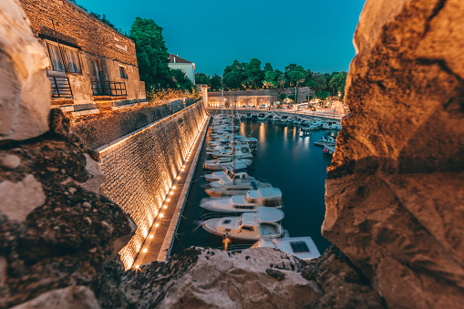 Zadar port Foša in the summer evening
