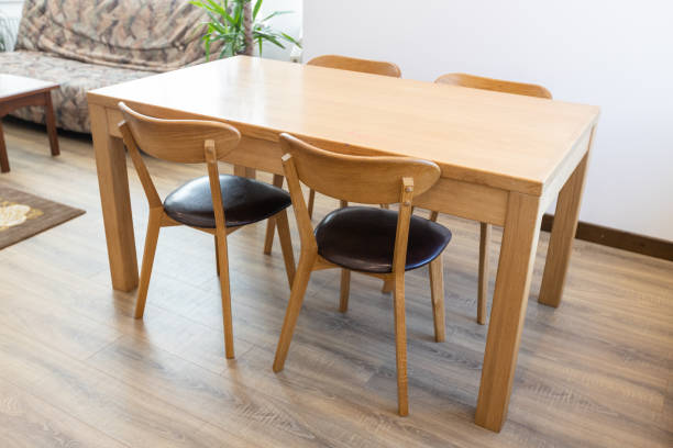istock Kitchen modern wooden table in scandinavian interior 1346889074