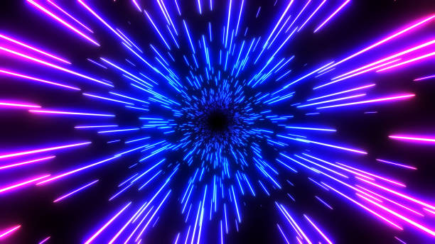 istock Abstract background neon glow purple blue colors, cosmic speed concept 1346889206