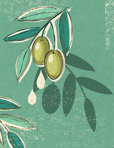 Vintage Style Olives With Copy Space