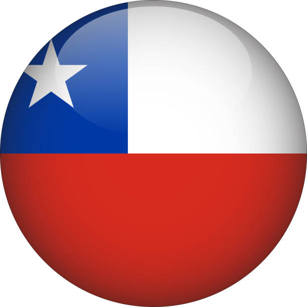 Chile 3D Rounded Country Flag button Icon 3D Rounded Country Flag button Icon series flag of chile stock illustrations
