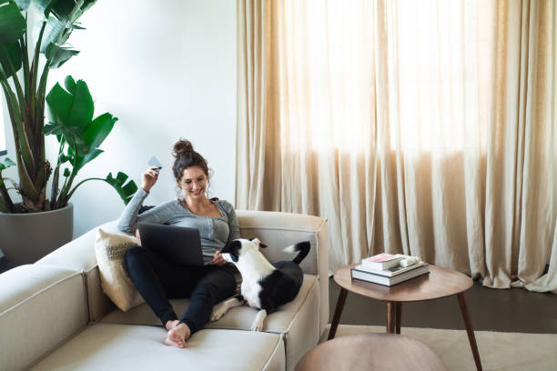 istock Online Shopping at Home with Pet 1346905485