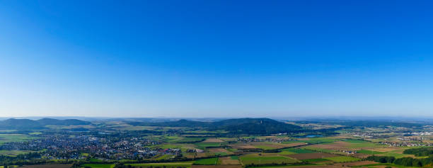 Panorama of Landscape in Franconia Germany Landscapes from above bad staffelstein stock pictures, royalty-free photos & images