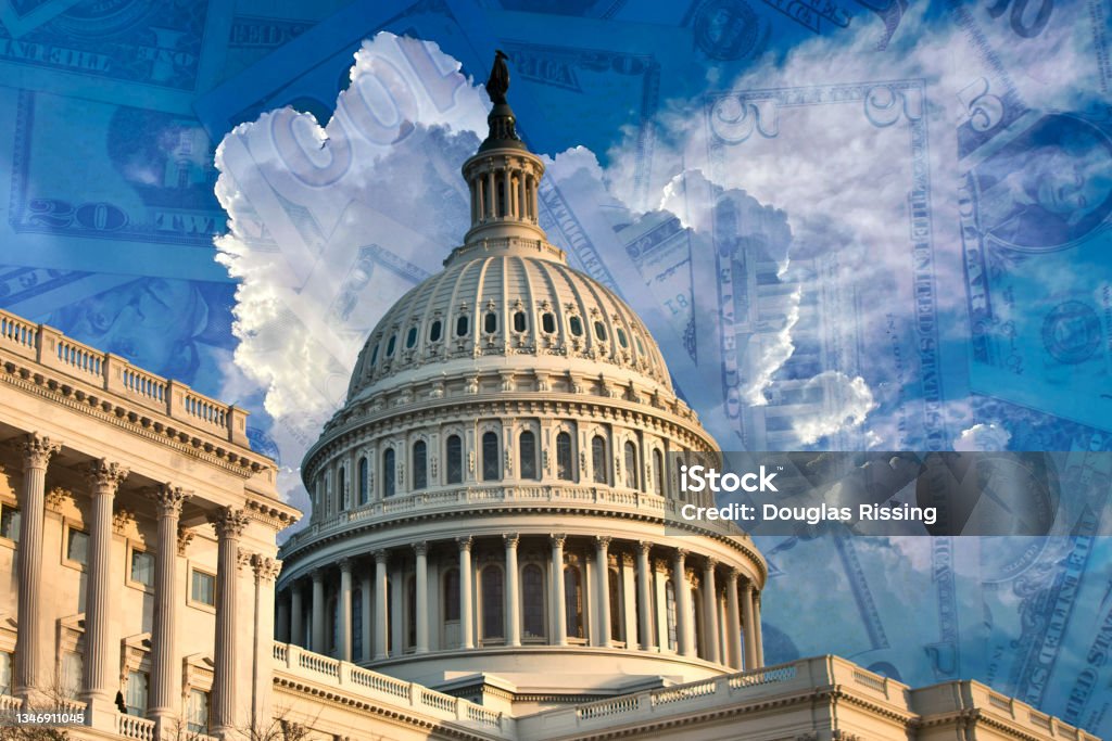 American Politics - Stimulus Bill and infrastructure Tax Stock Photo