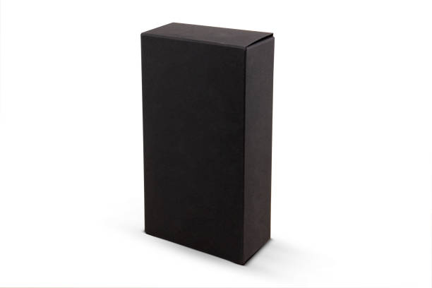 istock Black cosmetic packaging box isolated on white background 1346911168