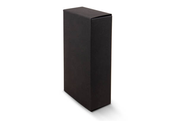istock Black cosmetic packaging box isolated on white background 1346911171