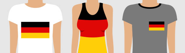ドイツ国旗のtシャツを着て若者やマネキン - mannequin dressmakers model male torso点のイラスト素材／クリップアート素材／マンガ素材／アイコン素材