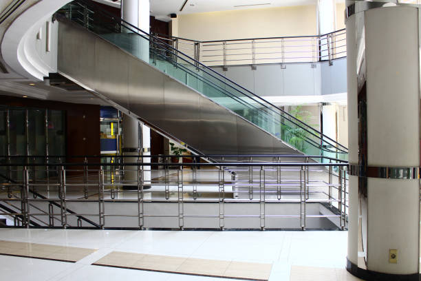istock interior design stainless stairs in department store 1346915220