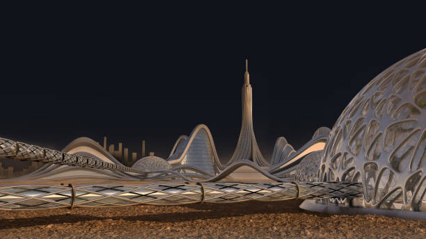 istock Isolated Futuristic Architecture Skyline 1346915309