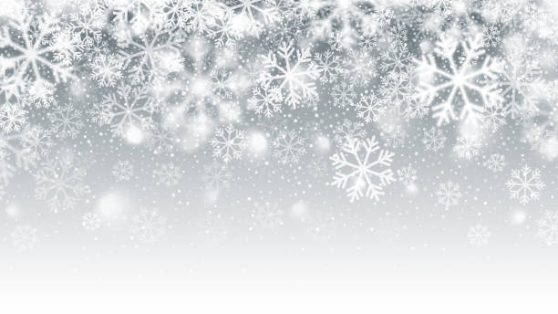 크리스마스 떨어지는 눈 흐린 모션 효과 - motion snowflake backgrounds blue stock illustrations