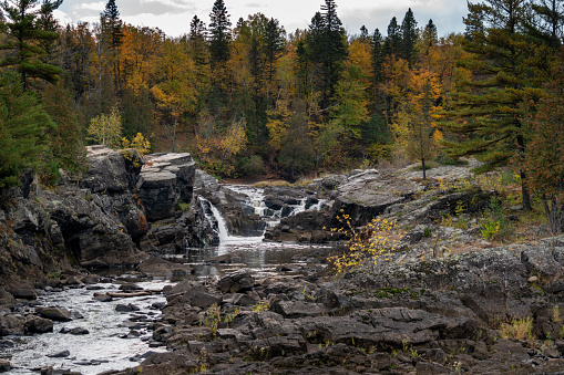 Beautiful fall scenery at Jay Cooke State Park in the fall autumn season