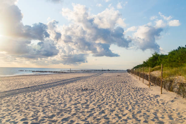 istock Morning view on sandy beach at Baltic Sea in Poland. 1346931220