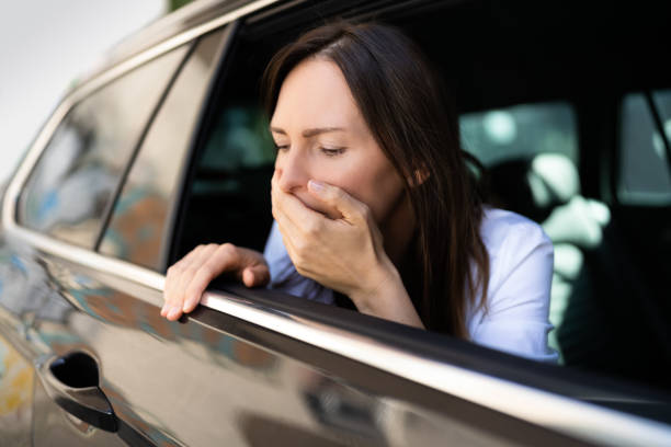 Transport Passenger With Nausea Symptom Transport Passenger With Nausea Symptom And Dizziness puke stock pictures, royalty-free photos & images