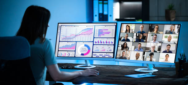 istock Watching Video Conference Business Webinar 1346932492