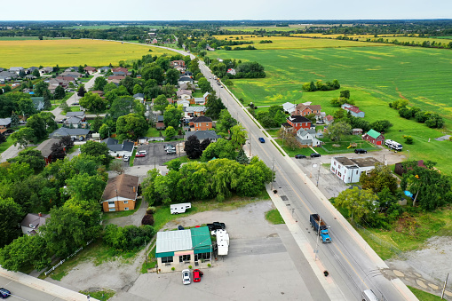 An aerial of Jarvis, Ontario, Canada