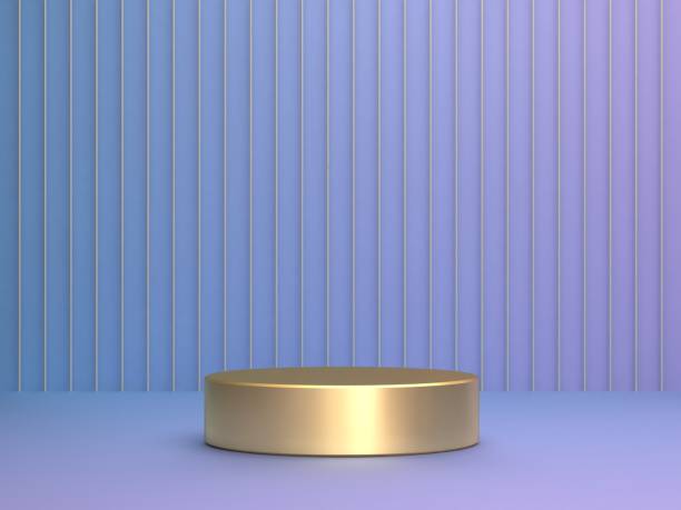 Gold podium Gold podium drawing of a cylinder shape stock pictures, royalty-free photos & images