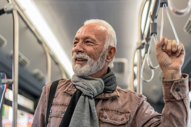 istock Senior Man in the Bus 1346939870