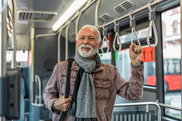 istock Senior Man in the Bus 1346939878
