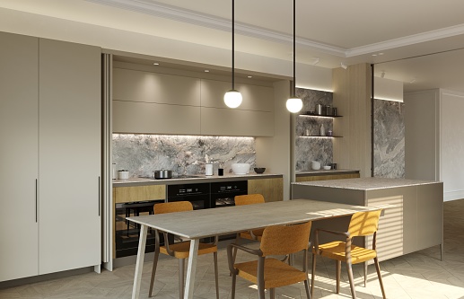 Visualization Of Modern Residential Interior Design 3d Illustration Cg ...