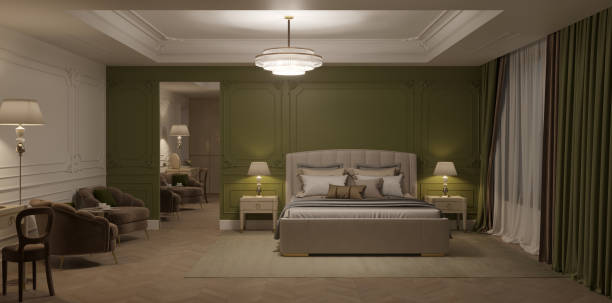 istock visualization of modern residential interior design, 3D illustration, cg render 1346940469