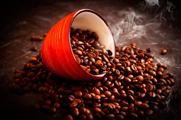 Coffee Cup With Whole Coffee Beans
