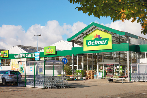 Dehner garden center in Germany. Wholesale and agricultural trading company