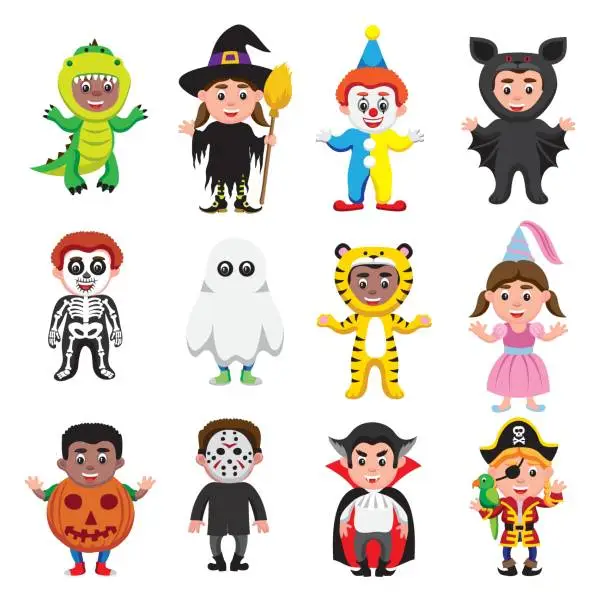 Vector illustration of Halloween Costumes