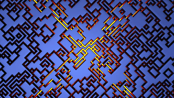 istock blue maze background illuminated labyrinth yellow X light pattern abstract art 3D illustration 1346952365