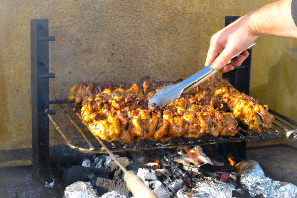 istock Skewers on the charcoal grill 1346952645