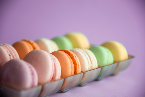 Various colorful macaroons